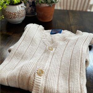 Pendleton Linen Cotton Sweater Vest XL | Cream Knit | Classic Layering Piece